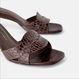 Zara, Brown Croc Heel
